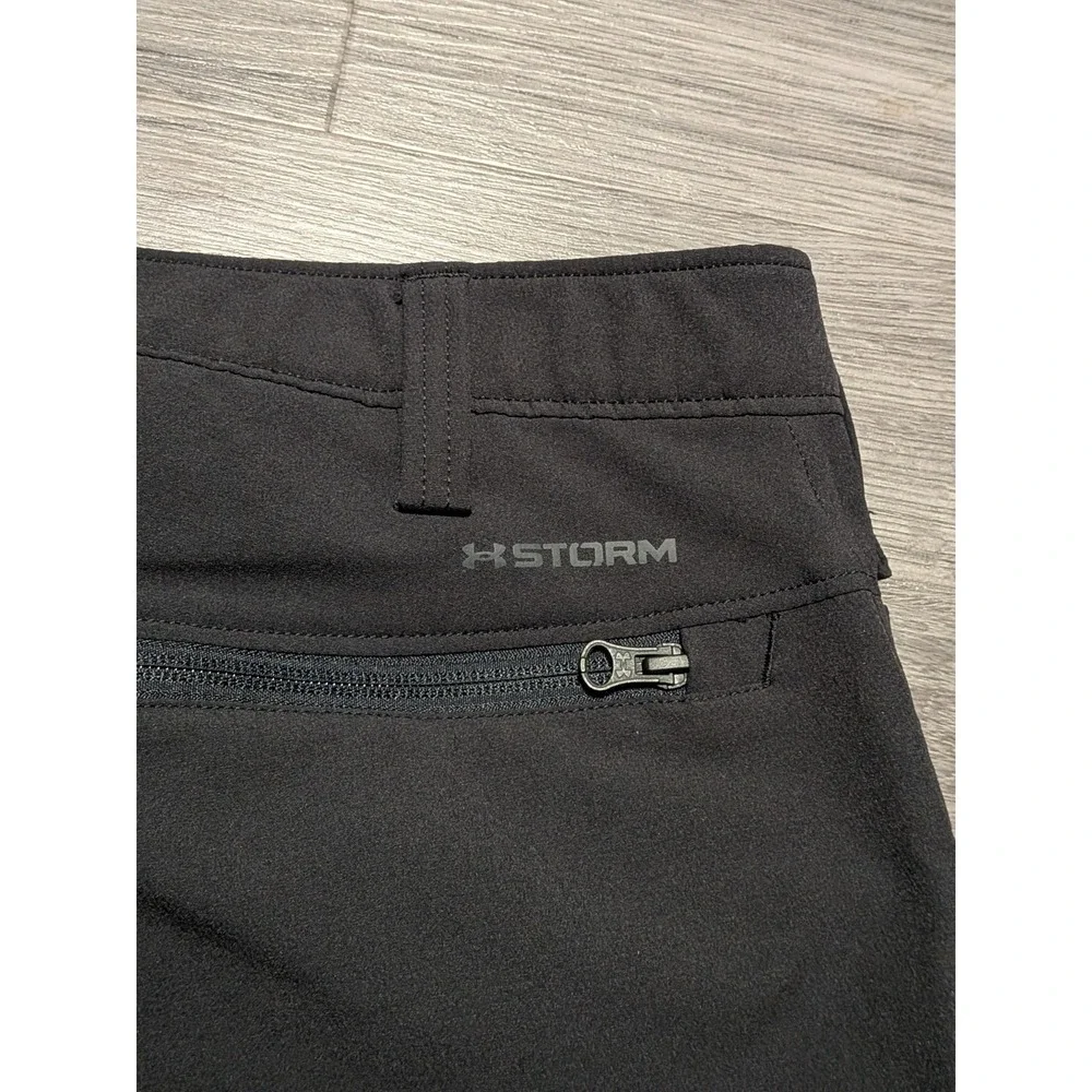 New‎ With Tag Under Armour Men's Black Storm Alpha Flat Front Pants Size 36x34